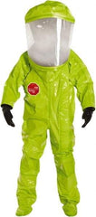 Dupont - Size XL, High Visibility Lime, Chemical, Disposable Encapsulated Suit - Attached Hood, Elastic Ankle, Elastic Wrist - Benchmark Tooling