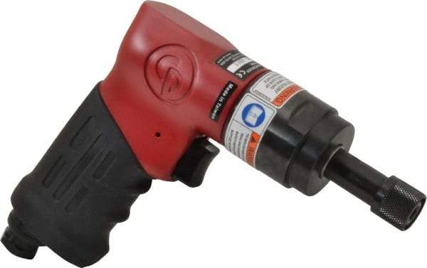 Chicago Pneumatic - 1/4" Bit Holder, 2,200 RPM, Pistol Grip Handle Air Screwdriver - 124 In/Lb Torque, 1/4 NPT Inlet, 2.5 CFM - Benchmark Tooling