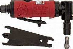 Chicago Pneumatic - 1/4" Collet, Angle Handle, Angle Air Die Grinder - 22,000 RPM, Rear Exhaust, 8.69 CFM, 0.28 hp, 6.21 bar, 1/4" Inlet - Benchmark Tooling