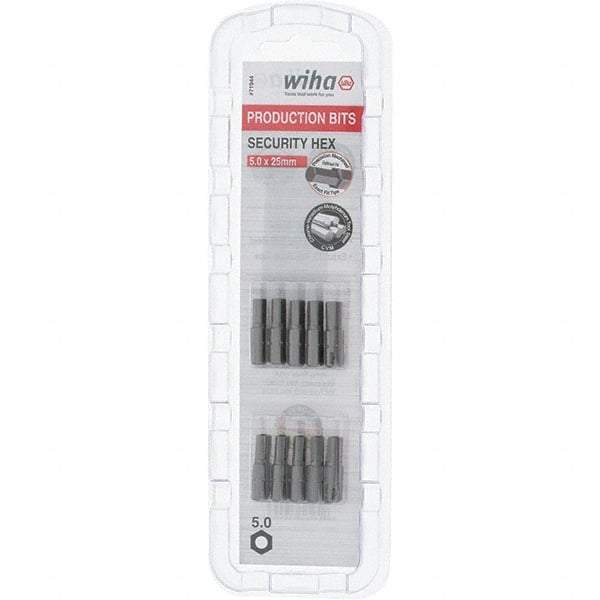Wiha - 5mm Hex Screwdriver Bit - 1/4" Drive, 1" OAL - Benchmark Tooling
