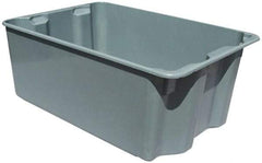 MFG Tray - 500 Lb Load Capacity Gray Fiberglass Tote Container - Stacking, Nesting, 27-1/2" Long x 20" Wide x 14.1" High - Benchmark Tooling