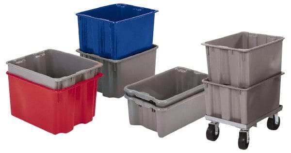 LEWISBins+ - 2.3 Cu Ft, 70 Container, 300 Stack Lb Load Capacity Blue Polyethylene Tote Container - Stacking, Nesting, 28.4" Long x 18.7" Wide x 10-1/2" High - Benchmark Tooling