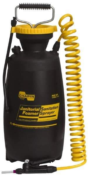 Chapin - 2 Gal Garden Hand Sprayer - Coiled Hose, Polyethylene Tank, For Industrial Applications - Benchmark Tooling