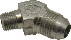 Parker - 3/8" Tube OD, 37° Steel Flared Tube Male 45° Elbow - 1/8 NPTF, Flare x MNPTF Ends - Benchmark Tooling