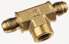 Parker - 1/2" Tube OD, 37° Steel Flared Tube Female Branch Tee - 3/8 NPTF, Flare x FNPTF Ends - Benchmark Tooling