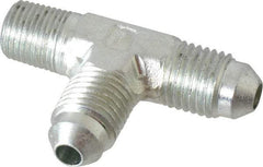 Parker - 1/4" Tube OD, 37° Steel Flared Tube Male Run Tee - 1/8 NPTF, Flare x MNPTF Ends - Benchmark Tooling