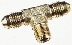 Parker - 5/16" Tube OD, 37° Steel Flared Tube Male Branch Tee - 1/8 NPTF, Flare x MNPTF Ends - Benchmark Tooling