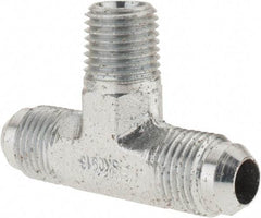 Parker - 3/8" Tube OD, 37° Steel Flared Tube Male Branch Tee - 1/4 NPTF, Flare x MNPTF Ends - Benchmark Tooling