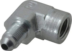 Parker - 1/4" Tube OD, 37° Steel Flared Tube Female Elbow - 1/4 NPTF, Flare x FNPTF Ends - Benchmark Tooling