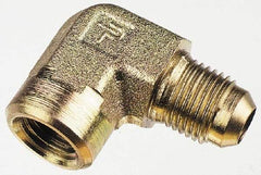 Parker - 3/8" Tube OD, 37° Steel Flared Tube Female Elbow - 1/8 NPTF, Flare x FNPTF Ends - Benchmark Tooling