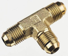 Parker - 1/8" Tube OD, 37° Steel Flared Tube Union Tee - Flare x Flare x Flare Ends - Benchmark Tooling