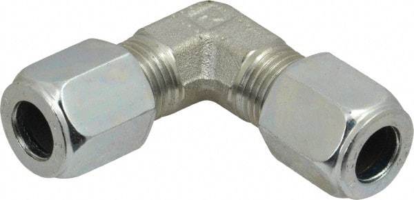 Parker - Metal Flareless Bite Tube Union Elbow - 3/8 NPTF - Benchmark Tooling