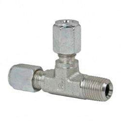 Parker - Metal Flareless Bite Tube Male Run Tee - 1/4 NPTF - Benchmark Tooling