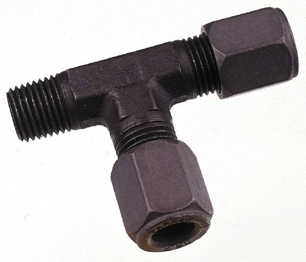 Parker - Metal Flareless Bite Tube Male Run Tee - 3/4 NPTF - Benchmark Tooling