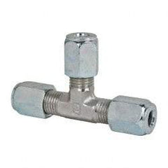 Parker - Metal Flareless Bite Tube Union Tee - 1/4 NPTF - Benchmark Tooling