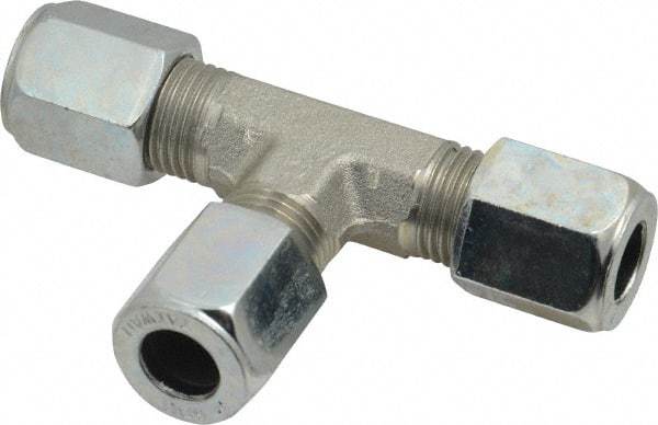 Parker - Metal Flareless Bite Tube Union Tee - 3/8 NPTF - Benchmark Tooling