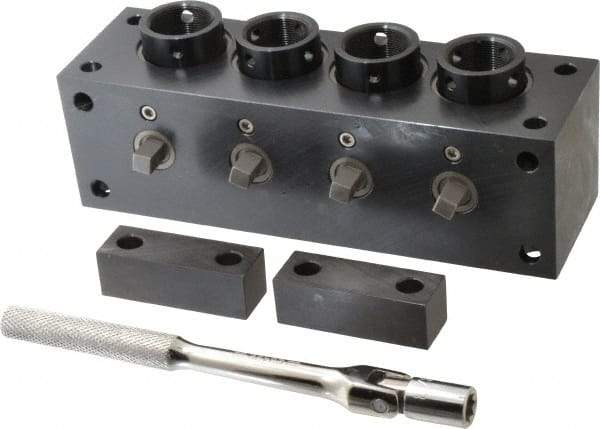 Yuasa - Series 5C, Horizontal Multi-Collet Chuck Block - Manually Activated, 3" Base Diam Width - Benchmark Tooling