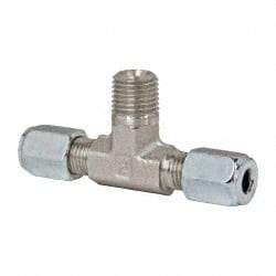 Parker - Metal Flareless Bite Tube Male Branch Tee - 1/4 NPTF - Benchmark Tooling