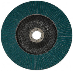 3M - 120 Grit, 7" Disc Diam, 7/8" Center Hole, Type 27 Zirconia Alumina Flap Disc - Cloth Backing, Arbor Attaching System, Coated - Benchmark Tooling