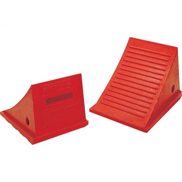 Checkers - 1 2-Piece 9" Wide x 8-1/4" High x 11-1/2" Deep Polyurethane Wheel Chock - Benchmark Tooling