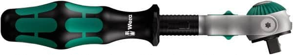 Wera - 1/4" Drive Round Head Ratchet - Satin Finish, 6" OAL, 72 Gear Teeth, Ergonomic with Speed Tube Handle, Locking Flex Head - Benchmark Tooling