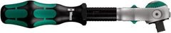 Wera - 3/8" Drive Round Head Ratchet - Satin Finish, 8" OAL, 72 Gear Teeth, Ergonomic with Speed Tube Handle, Locking Flex Head - Benchmark Tooling