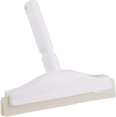 Vikan - 10" Foam Rubber Blade Bench Squeegee - Double Edge, White, Plastic Holder - Benchmark Tooling