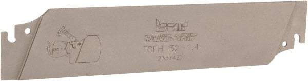 Iscar - 1.26" Blade Height, 0.041" Blade Width, 5-29/32" OAL, Neutral Cut, Single End Indexable Cut-Off Blade - TGFH Blade, Tang-Grip Series - Benchmark Tooling