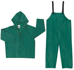 MCR Safety - Size S, Green, Chemical, Rain Two Piece Suit - Attached Hood - Benchmark Tooling