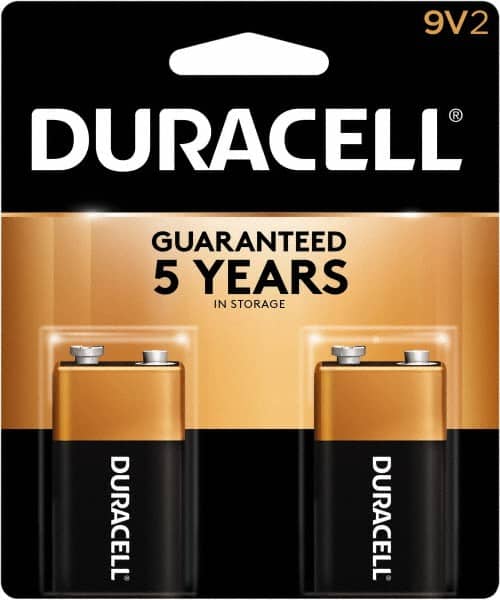 Duracell - Size 9V, Alkaline, 2 Pack, Standard Battery - 9 Volts, Snap Terminal - Benchmark Tooling