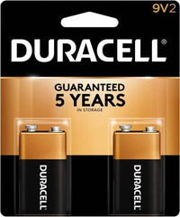 Duracell - Size 9V, Alkaline, 2 Pack, Standard Battery - 9 Volts, Snap Terminal - Benchmark Tooling