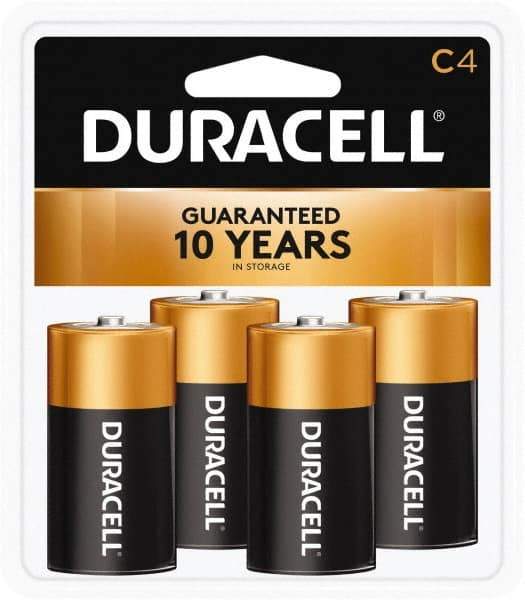 Duracell - Size C, Alkaline, 4 Pack, Standard Battery - 1.5 Volts, Button Tab Terminal - Benchmark Tooling