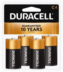 Duracell - Size C, Alkaline, 4 Pack, Standard Battery - 1.5 Volts, Button Tab Terminal - Benchmark Tooling