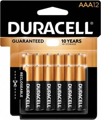 Duracell - Size AAA, Alkaline, 12 Pack, Standard Battery - 1.5 Volts, Button Tab Terminal - Benchmark Tooling