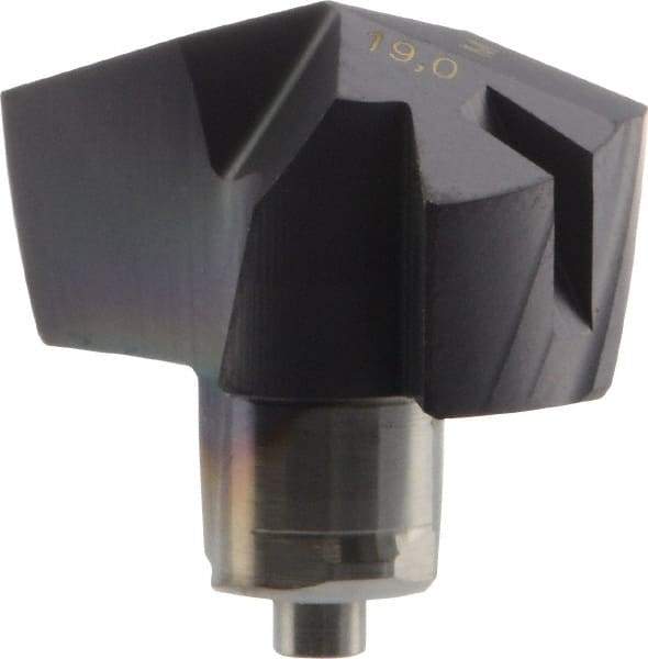 Iscar - Series ICM, 19mm Diam Grade IC908 140° Replaceable Drill Tip - Carbide, TiAlN Finish, 19 Seat Size - Benchmark Tooling