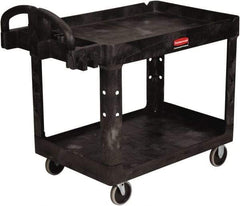 Rubbermaid - 500 Lb Capacity, 25" Wide x 43-7/8" Long x 32-3/4" High Standard Utility Cart - 2 Shelf, Plastic - Benchmark Tooling