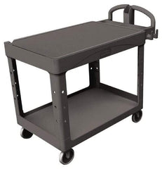 Rubbermaid - 750 Lb Capacity, 25" Wide x 53-5/8" Long x 32-1/4" High Standard Utility Cart - 2 Shelf, Plastic - Benchmark Tooling