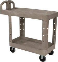 Rubbermaid - 500 Lb Capacity, 17" Wide x 38-3/8" Long x 32-1/4" High Standard Utility Cart - 2 Shelf, Plastic - Benchmark Tooling