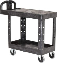 Rubbermaid - 500 Lb Capacity, 17" Wide x 38-3/8" Long x 32-1/4" High Standard Utility Cart - 2 Shelf, Plastic - Benchmark Tooling
