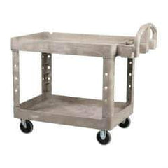 Rubbermaid - 500 Lb Capacity, 25" Wide x 43-7/8" Long x 32-3/4" High Standard Utility Cart - 2 Shelf, Plastic - Benchmark Tooling