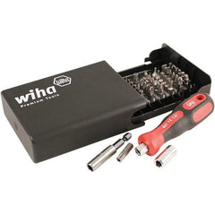 Wiha - 39 Piece, 1/4" Drive Screwdriver Bit Set - #1 to #2 Phillips, Tamperproof T8 to T40 Torx, #0 to #3 Pozidriv, #1 to #3 Square Recess, #6, #8 & #10 Torq, #1, #2, #3 & #4 Tri-Wing, #4, #6, #8 & #10 Spanner, 1/4" Drive Bits - Benchmark Tooling
