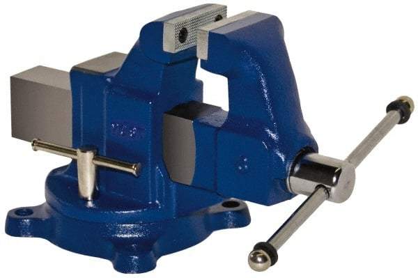 Yost Vises - 5" Jaw Width, 8" Opening Capacity, 5" Throat Depth, Ductile Iron Swivel Bench Vise - Bolt Down Base Attachment - Benchmark Tooling