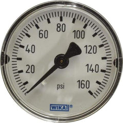 Wika - 2" Dial, 1/4 Thread, 0-160 Scale Range, Pressure Gauge - Center Back Connection Mount, Accurate to 3-2-3% of Scale - Benchmark Tooling