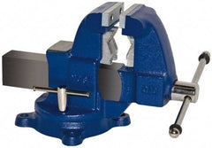 Yost Vises - 3-1/2" Jaw Width x 4" Jaw Opening Capacity, 4-1/2" Throat Depth, Bench & Pipe Combination Vise - 1/8 to 2-1/2" Pipe Capacity, Swivel Base, Bolt Down Attachment, Ductile Iron - Benchmark Tooling