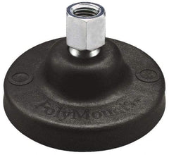 Gibraltar - 10000 Lb Capacity, 5/8-11 Thread, 2-1/4" OAL, Steel Stud, Tapped Pivotal Socket Mount Leveling Pad - 5" Base Diam, Nylon Pad, 7/8" Hex - Benchmark Tooling