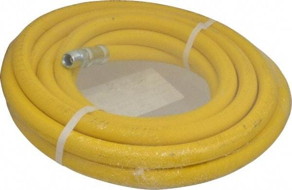 Continental ContiTech - 1/2" ID x 0.89" OD 25' Long Oil Resistant Air Hose - MNPT x MNPT Ends, 500 Working psi, -20 to 190°F, 1/2" Fitting, Yellow - Benchmark Tooling