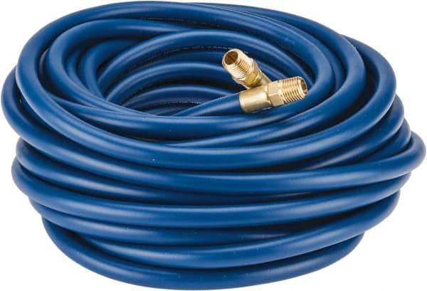 Continental ContiTech - 1/4" ID x 1/2" OD 50' Long Multipurpose Air Hose - MNPT x MNPT Ends, 300 Working psi, -10 to 158°F, 1/4" Fitting, Blue - Benchmark Tooling