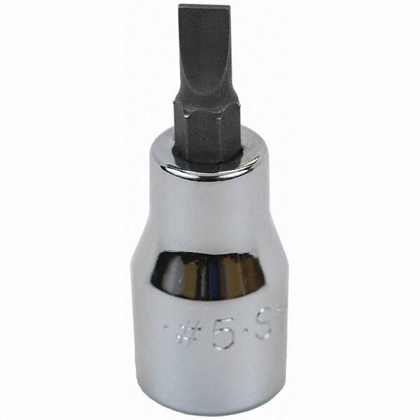SK - Screwdriver & Drag Link Sockets - 3/8"DR #5 CHRM SLOTTED SCRDRVR SCKT BIT - Benchmark Tooling