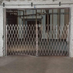 Illinois Engineered Products - 90" High Bi-Parting Folding Gates - Galvanized Steel, Silver - Benchmark Tooling