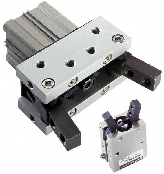 SMC PNEUMATICS - M5x0.8 Double Action Air Gripper - Internal & External Parallel Gripper, 15 to 102 psi - Benchmark Tooling